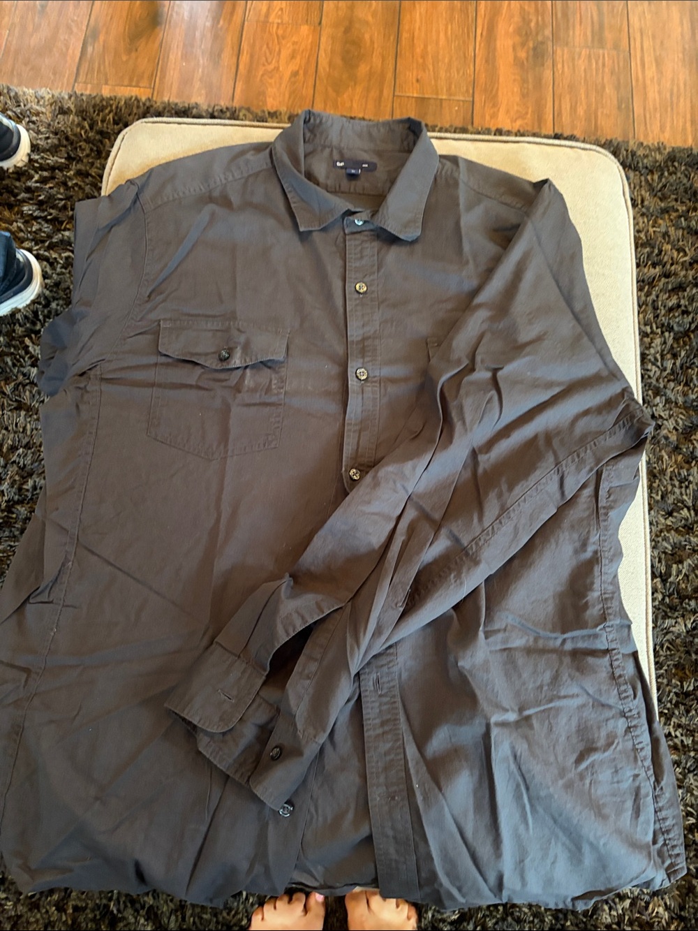 GAP Men's Dark Brown Lightweight Shirt Jacket